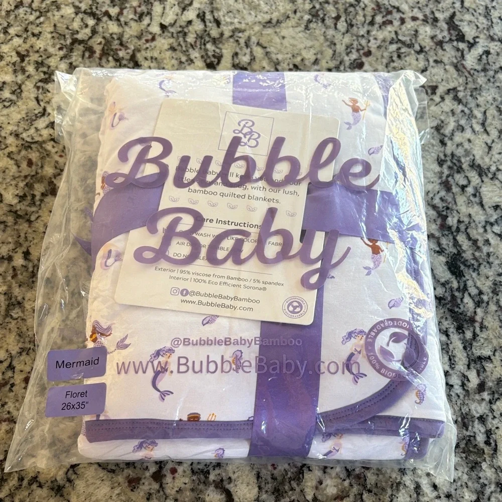 Bubble BabyMermaid Bamboo Blanket - Purple